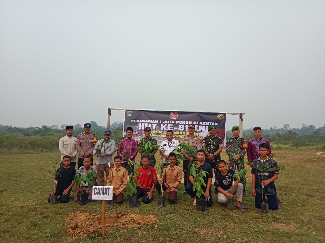 Sinergi TNI dan Rakyat Kian Kuat: Penanaman 1 Juta Pohon Serentak di Desa Bukit Pedusunan Sambut HUT ke-81 TNI