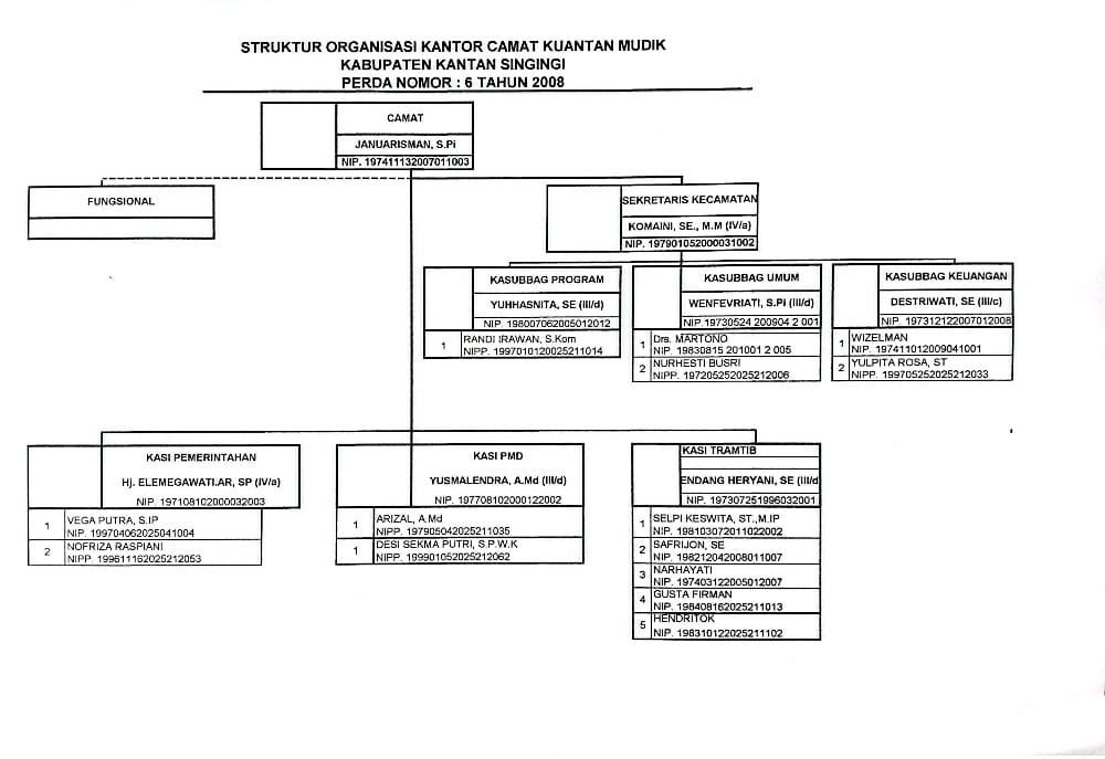 Struktur Organisasi Kecamatan Kuantan Mudik
